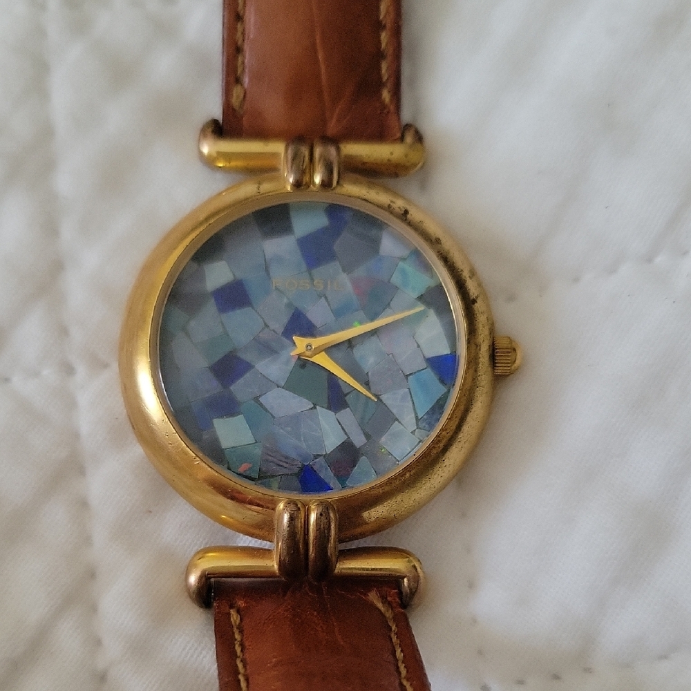 Brown Leather Strap Watch with Gold Accents - Picture 2 of 4